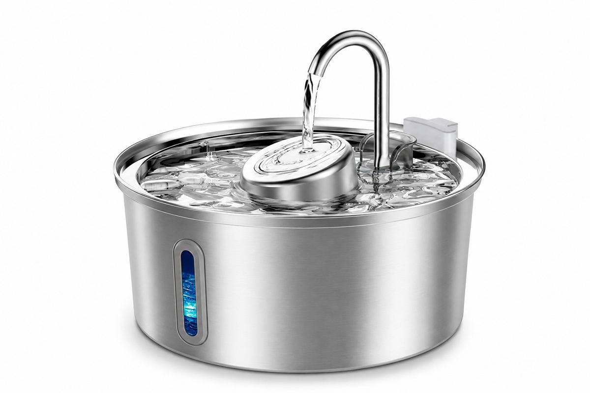 ClearFlow stainless steel pet water fountain