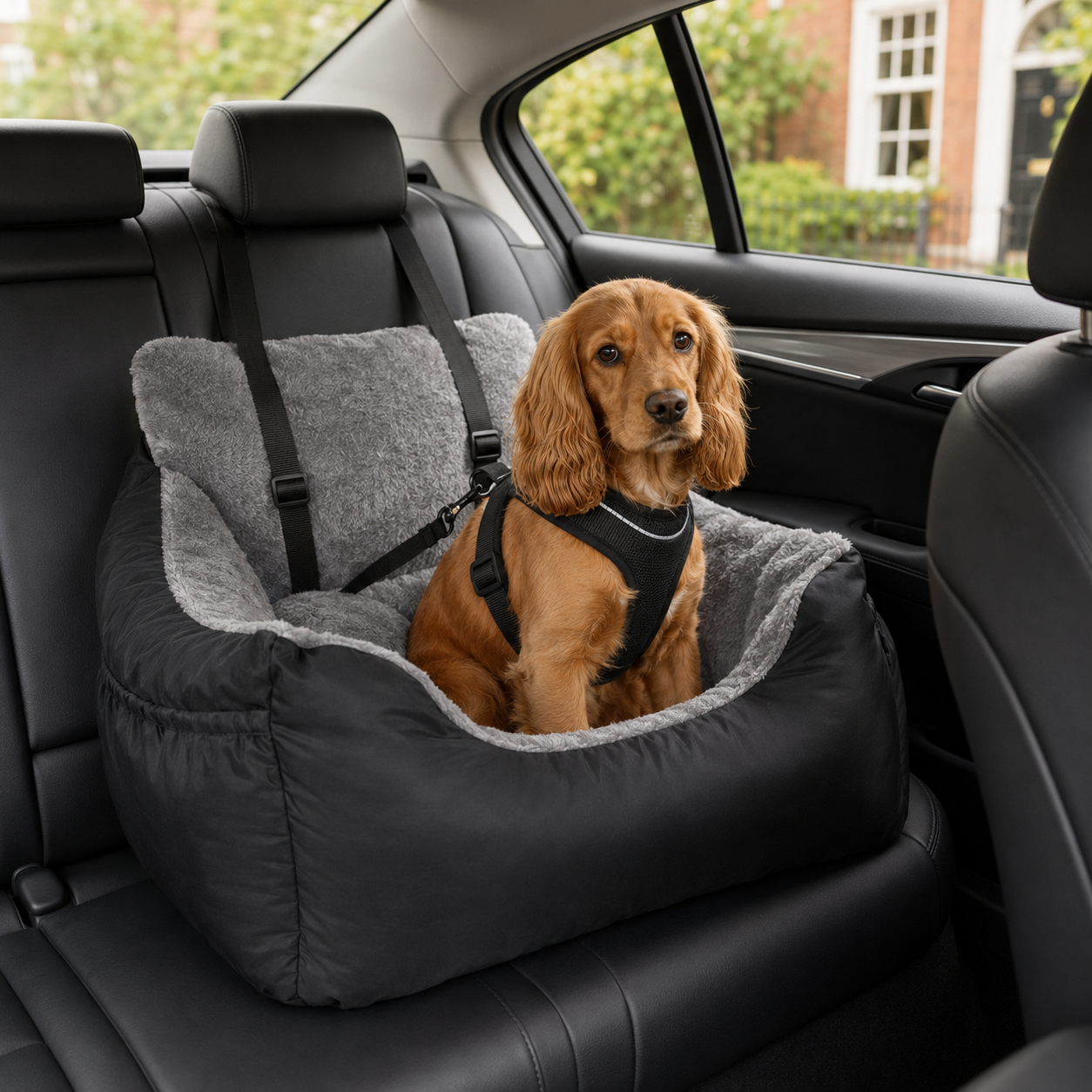 Pawly Plush Dog Car Seat shown in everyday use