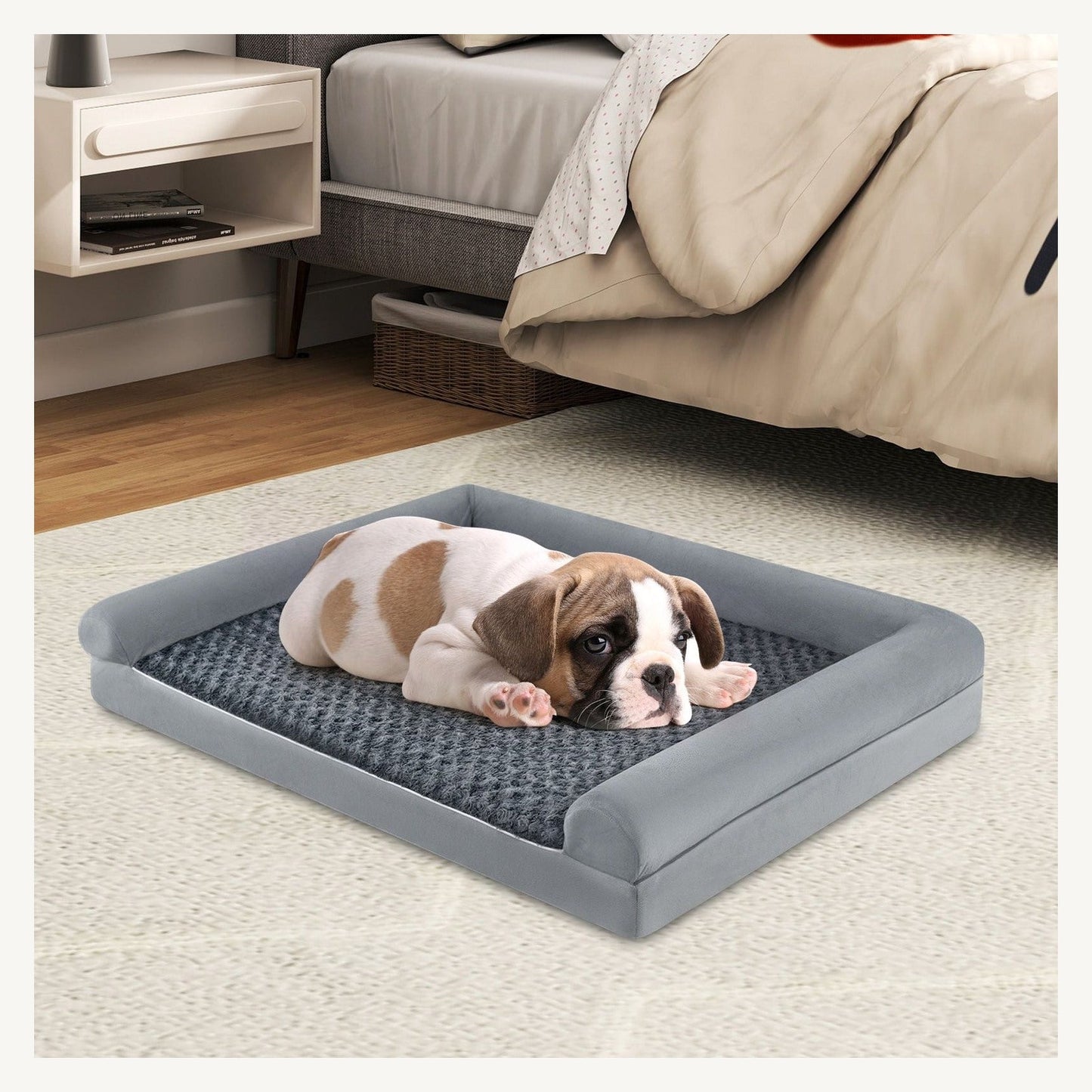 Pawly Orthopaedic Foam Dog Bed shown in everyday use