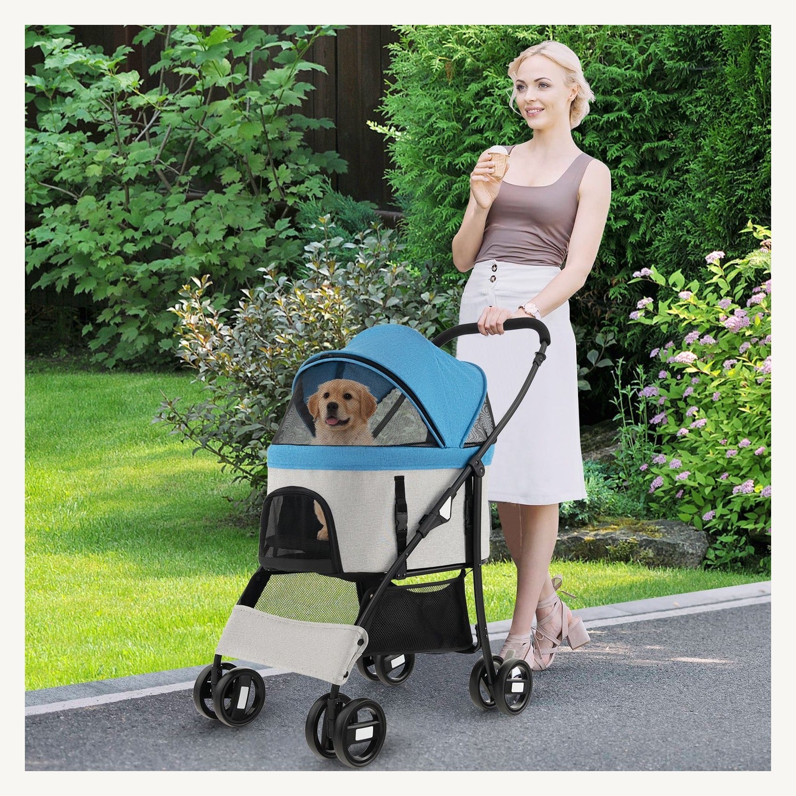 Pawly Foldable Pet Stroller clean product view