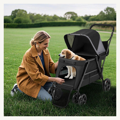Pawly Dual-Entry Dog Stroller Wagon key feature detail
