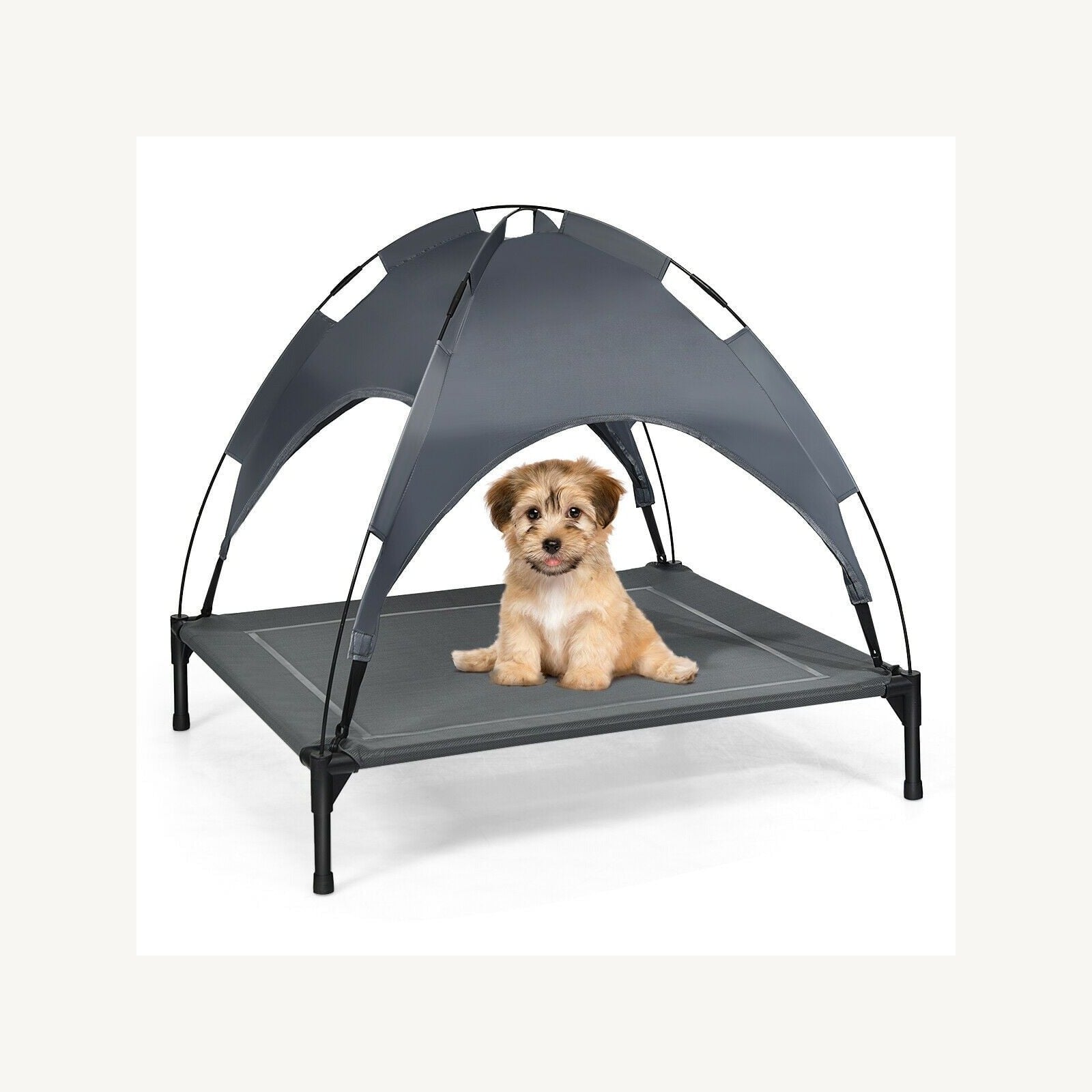 Pawly Elevated Dog Bed with Canopy key feature detail