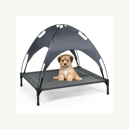 Pawly Elevated Dog Bed with Canopy key feature detail