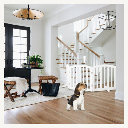 Pawly Freestanding Dog Safety Fence shown in everyday use