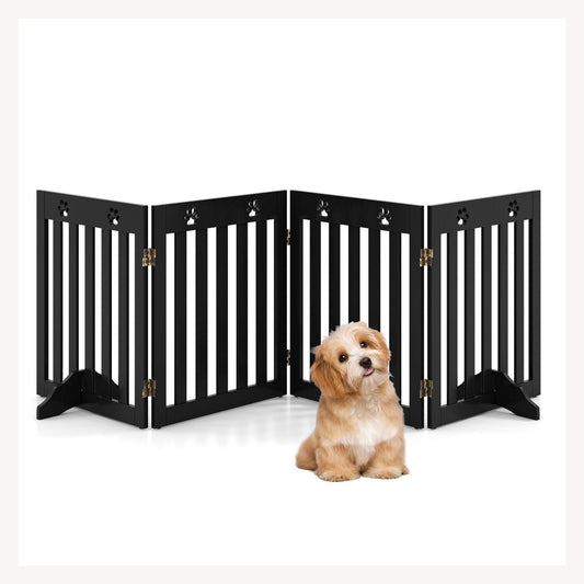 Pawly Four-Panel Folding Dog Gate clean product view