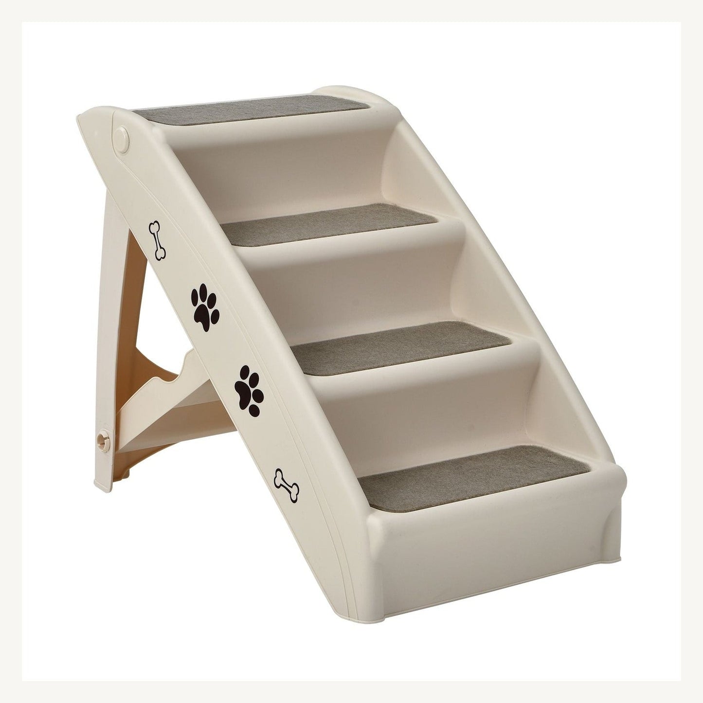 Pawly Foldable Four-Step Dog Stairs clean product view