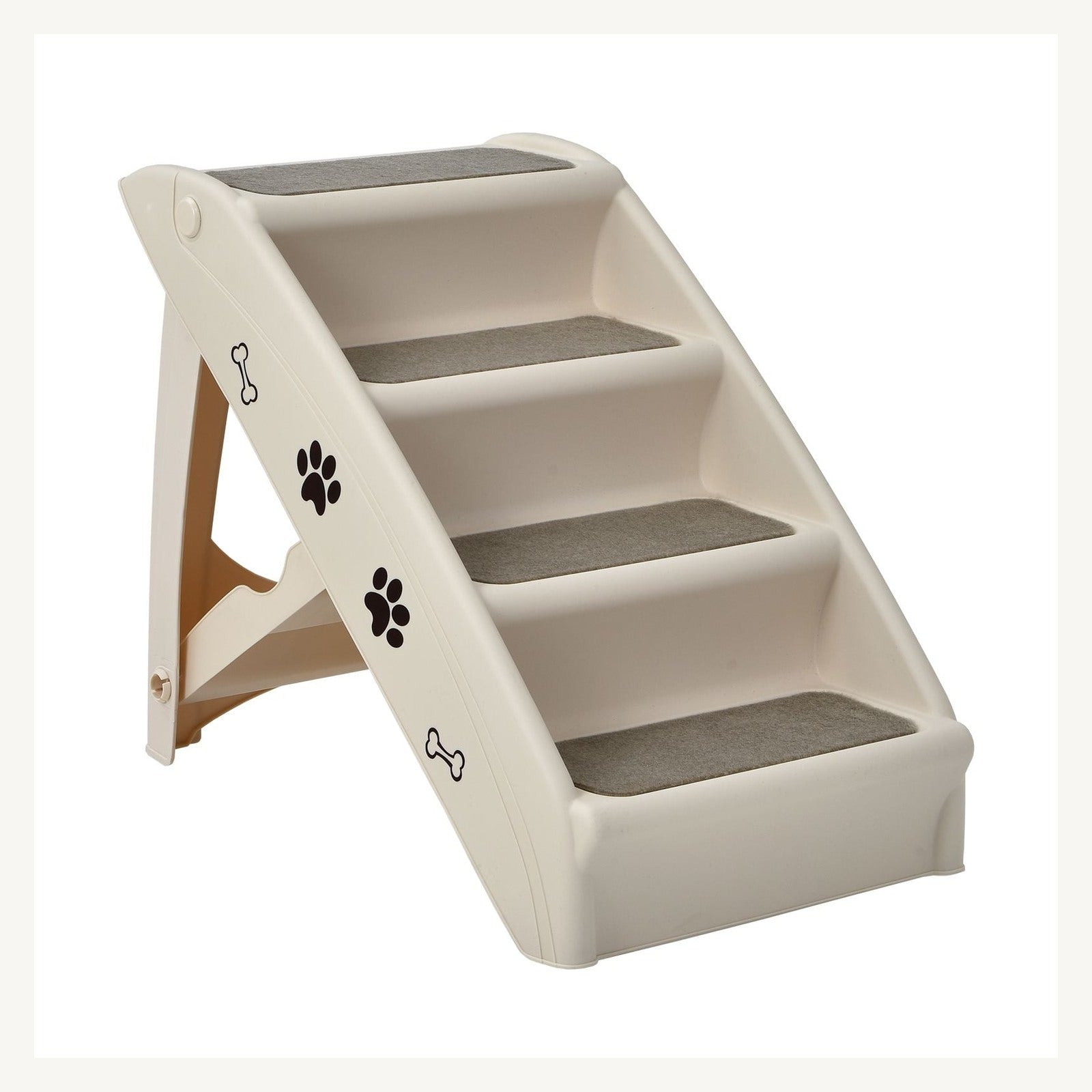 Pawly Foldable Four-Step Dog Stairs clean product view