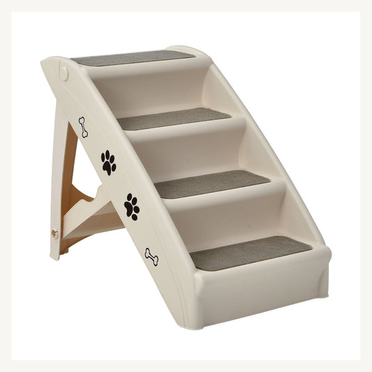 Pawly Foldable Four-Step Dog Stairs clean product view