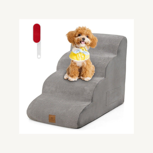 Pawly Four-Tier Foam Dog Ramp clean product view