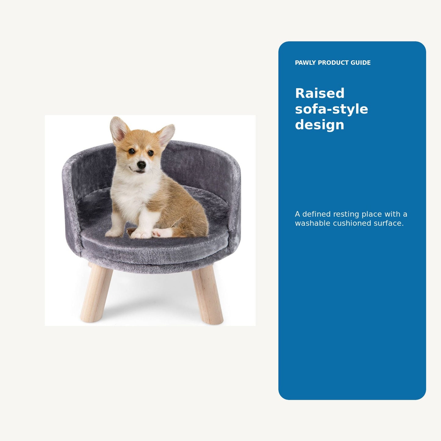 Pawly Wooden Dog Sofa Bed practical design detail