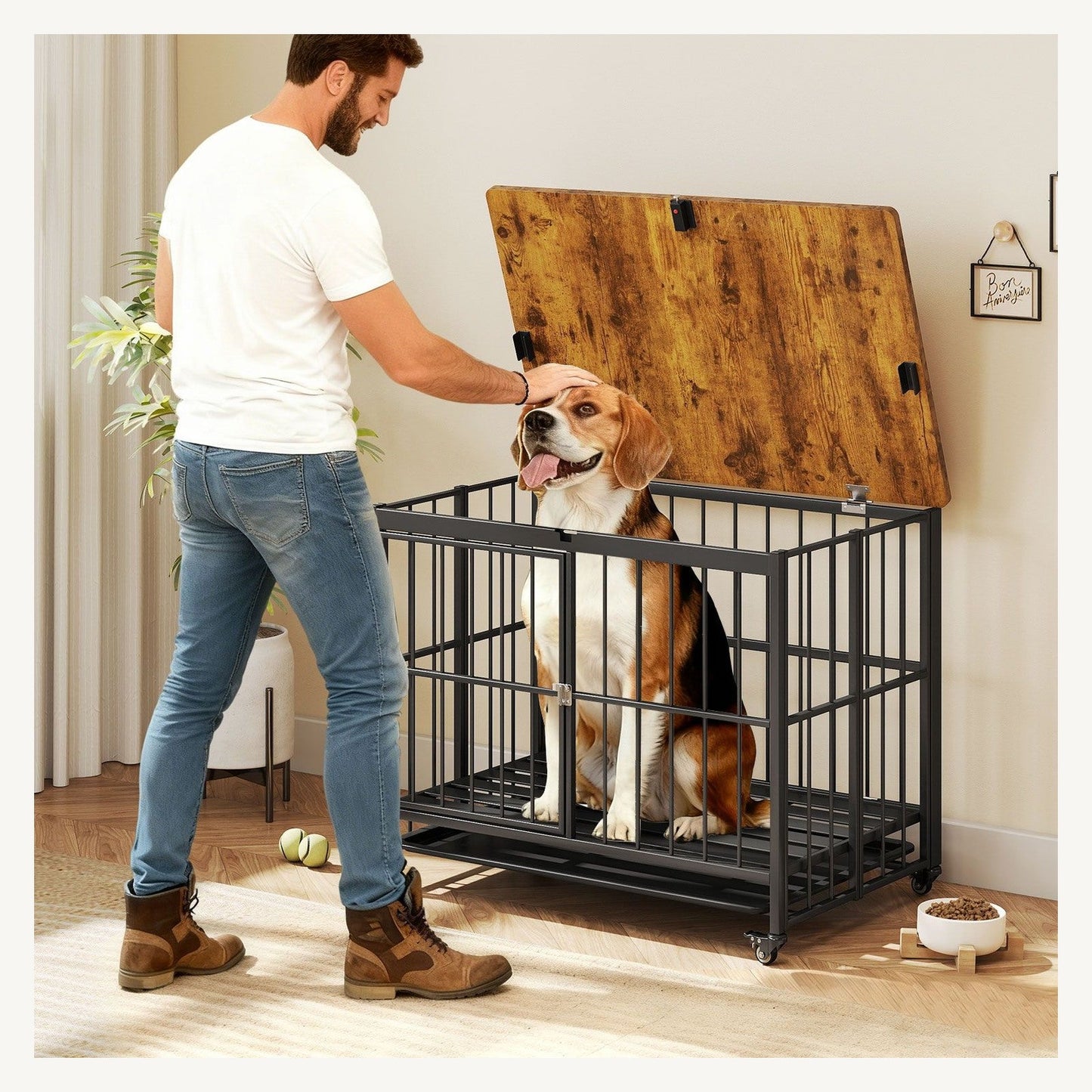 Pawly Foldable Dog Crate Side Table key feature detail