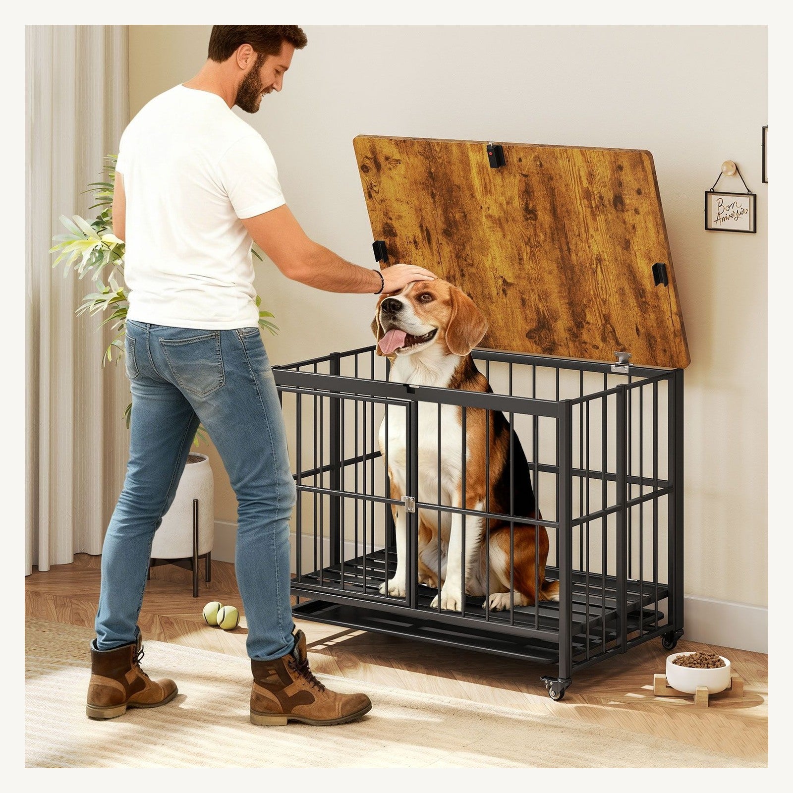 Pawly Foldable Dog Crate Side Table key feature detail
