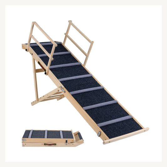 Pawly Foldable Dog Ramp with Side Rails clean product view
