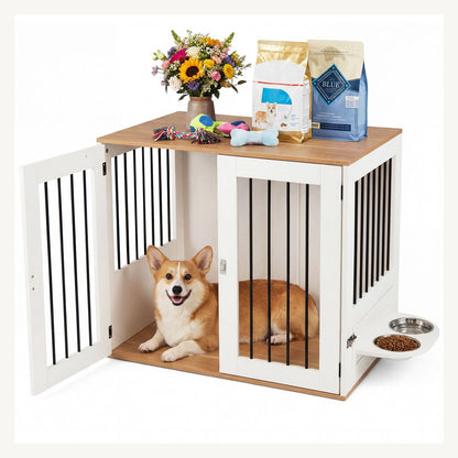Pawly Dog Crate with Rotating Feeder – product view 2