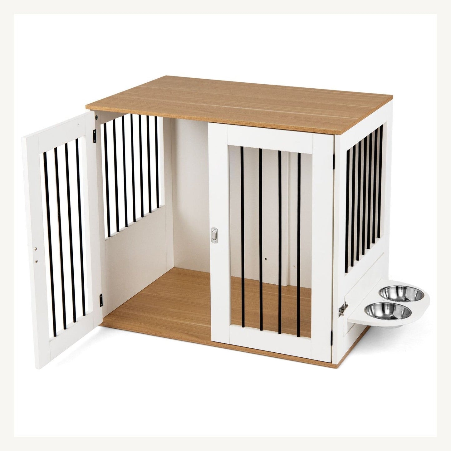 Pawly Dog Crate with Rotating Feeder – product view 3