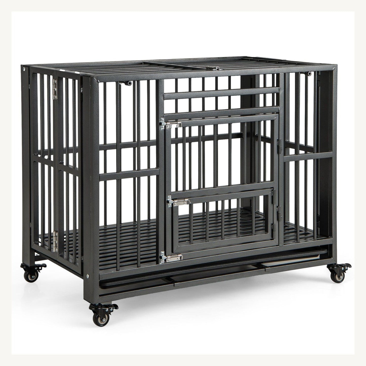 Pawly Foldable Metal Dog Crate clean product view