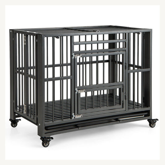 Pawly Foldable Metal Dog Crate clean product view