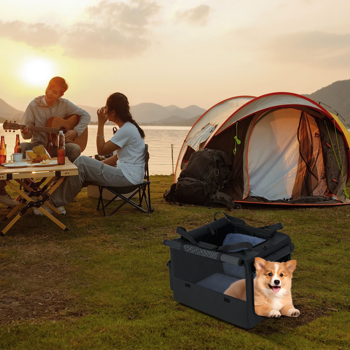 Pawly Foldable Soft-Sided Dog Crate — curated product gallery view 1